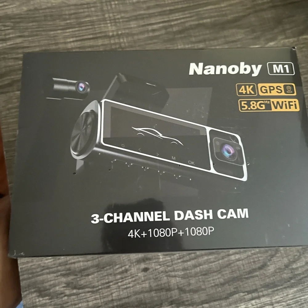 Nano M1 Black 3-Channel Dash Cam with 4K GPS WiFi